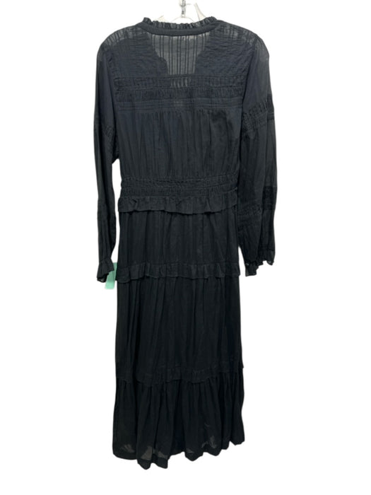 Isabel Marant Etoile Size 34 / XS Black Cotton Overlay Gathered Detail Dress Black / 34 / XS