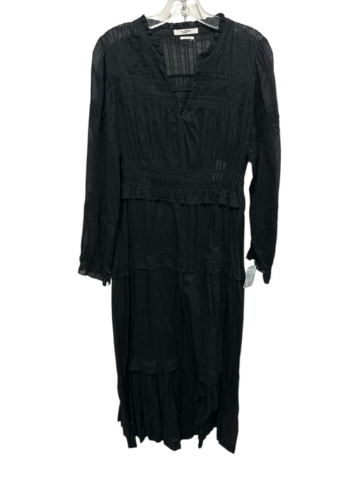 Isabel Marant Etoile Size 34 / XS Black Cotton Overlay Gathered Detail Dress Black / 34 / XS