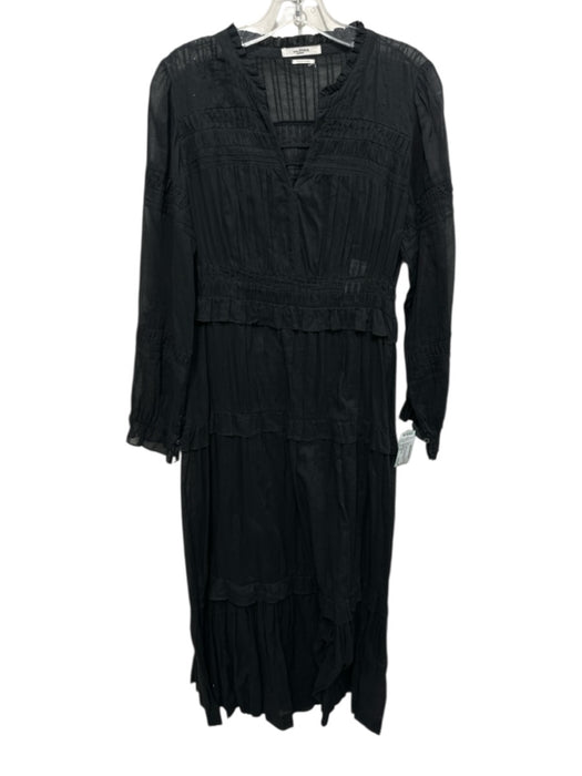 Isabel Marant Etoile Size 34 / XS Black Cotton Overlay Gathered Detail Dress Black / 34 / XS