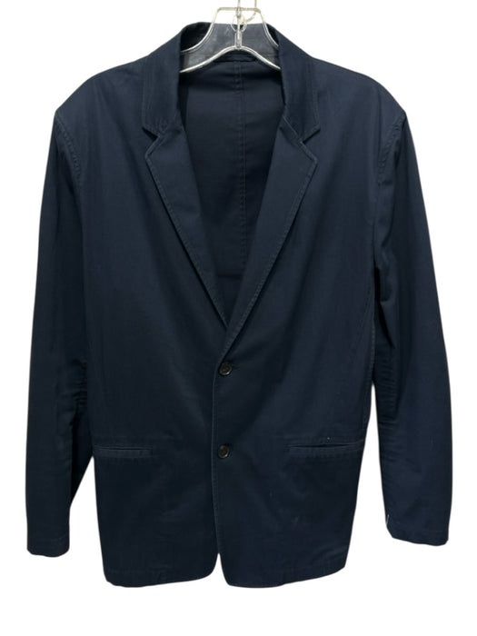 Theory Navy Cotton Solid 2 Button Men's Blazer Navy / 40