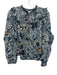 Ulla Johnson Size 2 Blue, White &  Brown Cotton Blend Abstract Floral Top Blue, White &  Brown / 2