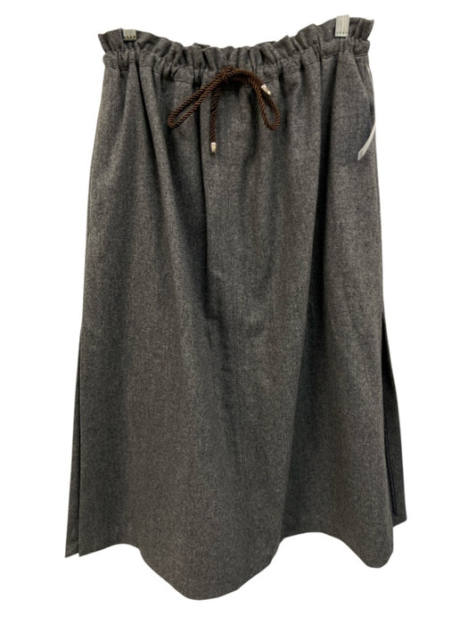 Ann Mashburn Size XS Gray & bronze Wool Elastic & Drawstring Waist Midi Skirt Gray & bronze / XS