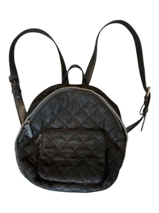 Stella McCartney Black & Silver Vegan Leather Quilted Chain SHW Bag Black & Silver / M