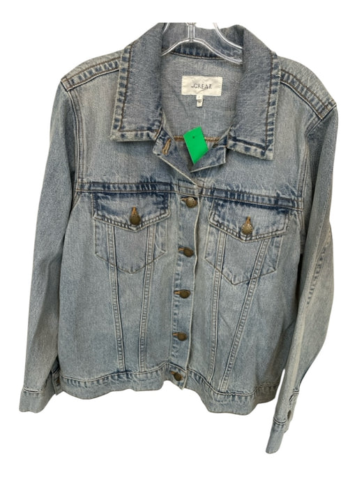 The Great Size 2/M Med Light Wash Cotton Long Sleeve Denim Jacket Med Light Wash / 2/M