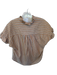 XiRENA Size S Taupe & Gray Cotton Short Sleeve Striped Ruffles Top Taupe & Gray / S