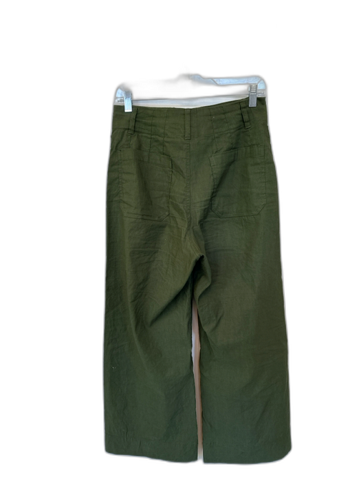 Maeve Size 29 Dark Green Viscose Blend High Waist Wide Leg Pants Dark Green / 29