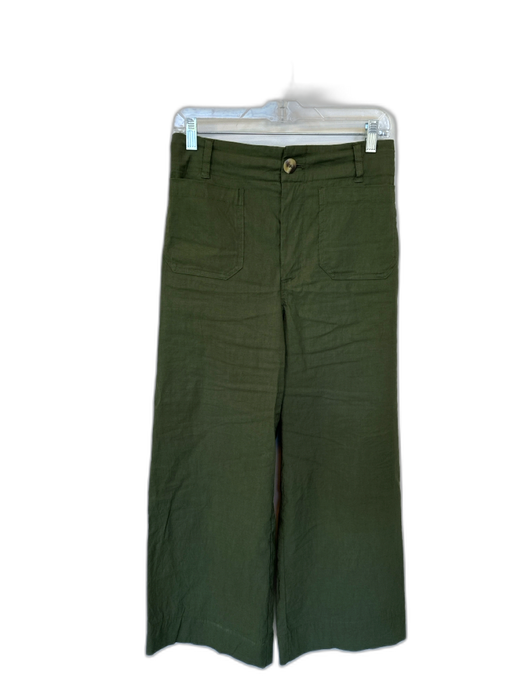 Maeve Size 29 Dark Green Viscose Blend High Waist Wide Leg Pants Dark Green / 29