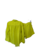 The Great Size 0/XS Chartreuse Cotton Long Sleeve Drawstring Short Set Chartreuse / 0/XS
