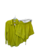 The Great Size 0/XS Chartreuse Cotton Long Sleeve Drawstring Short Set Chartreuse / 0/XS
