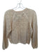 The Great Size 2/M Tan Pima Cotton Crochet Abstract Button Cropped Sweater Tan / 2/M
