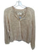 The Great Size 2/M Tan Pima Cotton Crochet Abstract Button Cropped Sweater Tan / 2/M