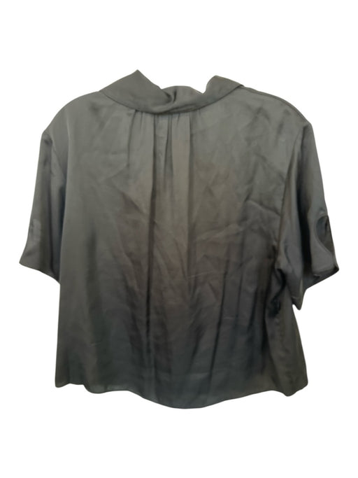 The Great Size 1/S Black & Green Viscose & Rayon Short Sleeve Button Up Top Black & Green / 1/S