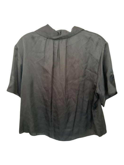 The Great Size 1/S Black & Green Viscose & Rayon Short Sleeve Button Up Top Black & Green / 1/S