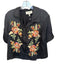 The Great Size 1/S Black & Green Viscose & Rayon Short Sleeve Button Up Top Black & Green / 1/S