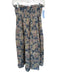 The Great Size 0/XS Blue & Multi Ramie Floral Rouched Maxi Skirt Blue & Multi / 0/XS