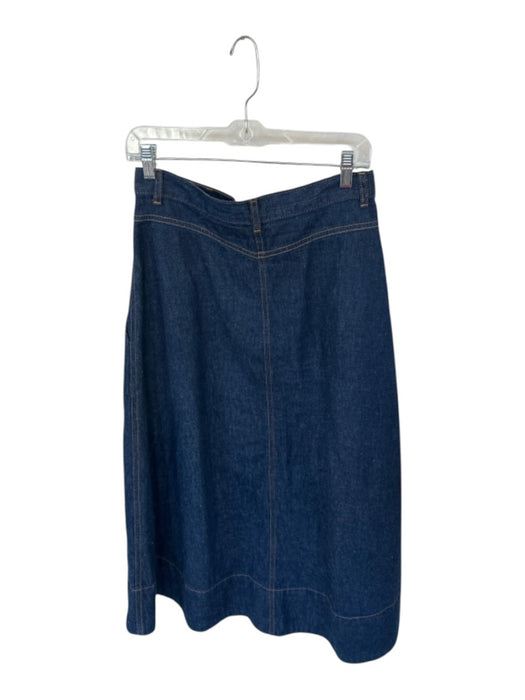 The Great Size 1/S Dark Wash Cotton High Waist Pleat Detail Denim Maxi Skirt Dark Wash / 1/S