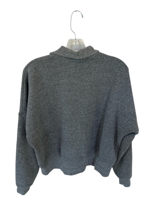 perfectwhitetee Gray Cotton Blend Half Zip Heathered Long Sleeve Pullover Gray / S