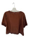 The Great Size 1/S Brown Silk Short Balloon Sleeve Lace Detail V Neck Top Brown / 1/S