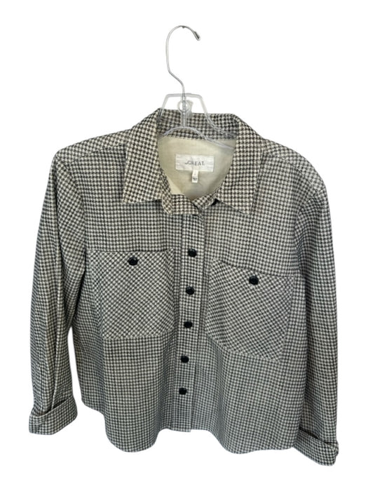 The Great Size 1/S Cream & Black Corduroy Houndstooth Buttons Jacket Cream & Black / 1/S