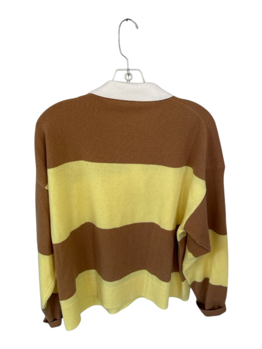XiRENA Size M Brown & Yellow Cashmere & Wool Long Sleeve Color Block Sweater Brown & Yellow / M