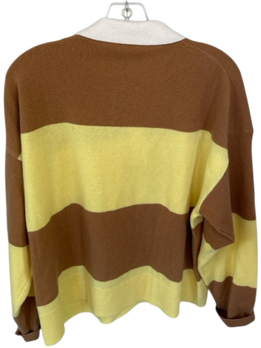 XiRENA Size M Brown & Yellow Cashmere & Wool Long Sleeve Color Block Sweater Brown & Yellow / M