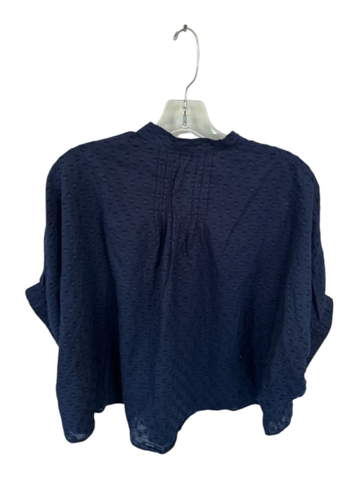 India Collection Emerson Fry Size One Size Navy Cotton Short Sleeve Circles Top Navy / One Size