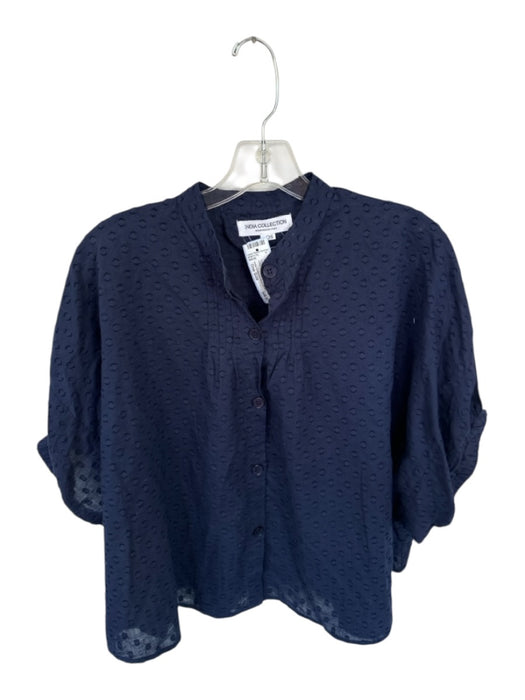 India Collection Emerson Fry Size One Size Navy Cotton Short Sleeve Circles Top Navy / One Size
