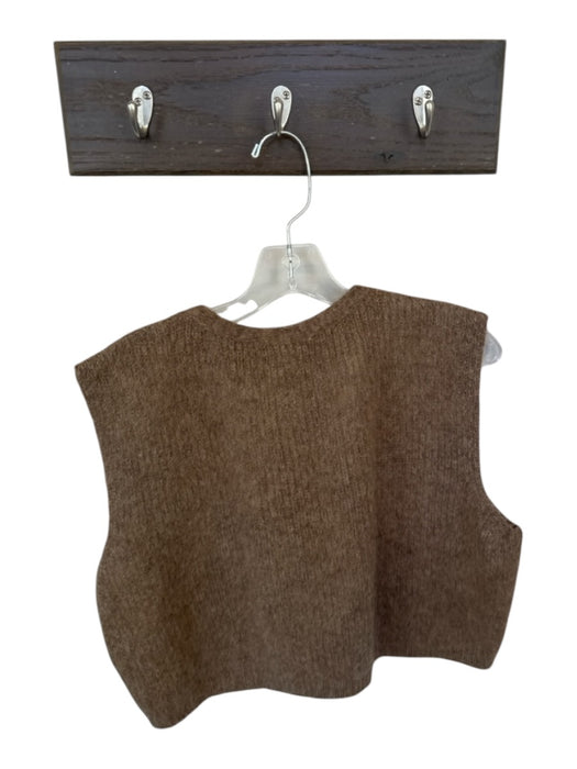 The Great Size 1/S Brown Alpaca Blend Knit Sleeveless Sweater Brown / 1/S