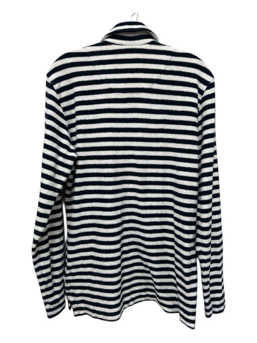 Orlebar Brown NWT Size M Blue & White Cotton Terry Cloth Polo Long Sleeve Shirt Blue & White / M