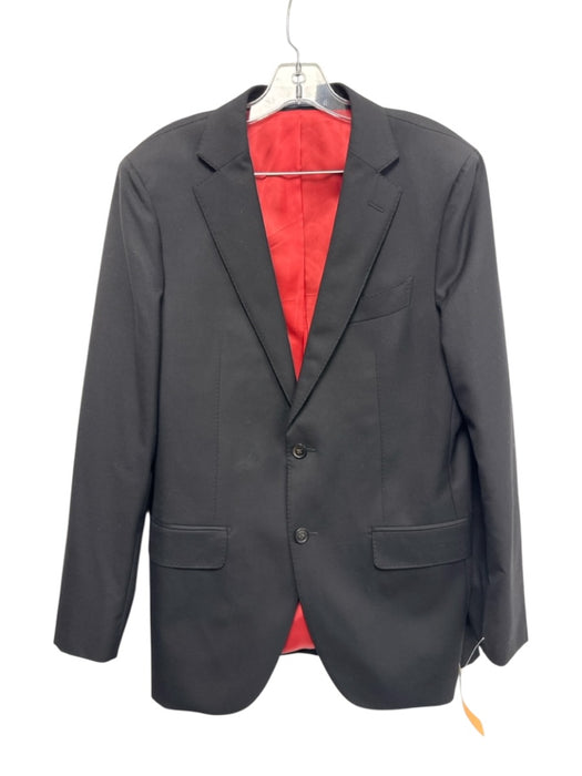 Suitsupply Black Wool Solid 2 Button Men's Suit Black / 48