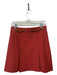 Tory Burch Size 2 Rust Red Polyester Blend High Rise Buckle Detail Pleat Skirt Rust Red / 2