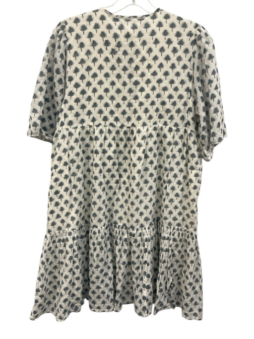 India Collection Emerson Fry Size XS/S Blue & White Cotton Short Sleeve Dress Blue & White / XS/S