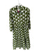 Maeve Size XS Green & White Cotton Long Sleeve Triangles Collar Dress Green & White / XS