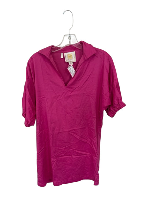 Emily McCarthy Size XS Magenta Cotton Blend 3/4 Balloon Sleeve Collar Dress Magenta / XS