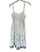 Entro Size M White & Black Cotton Tie Straps Eyelet Scalloped Hem Maxi Dress White & Black / M