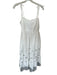 Entro Size M White & Black Cotton Tie Straps Eyelet Scalloped Hem Maxi Dress White & Black / M
