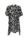 Emily McCarthy Size S Charcoal & White Cotton Blend Short Balloon Sleeve Dress Charcoal & White / S