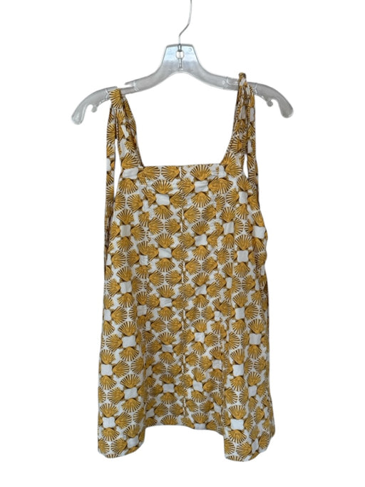 Maeve Size S White & yellow Cotton Tie Straps Seashells Dress White & yellow / S