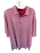 Size 2XL Salmon & White Polyester Blend Striped Golf Men's Polo Salmon & White / 2XL