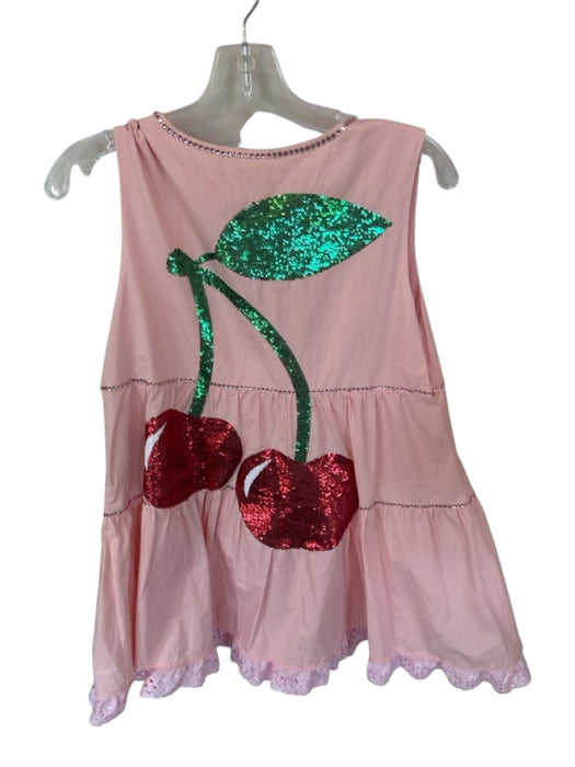 Queen of Sparkles Size S Peach & Red Cotton Blend Sleeveless Rhinestone Dress Peach & Red / S