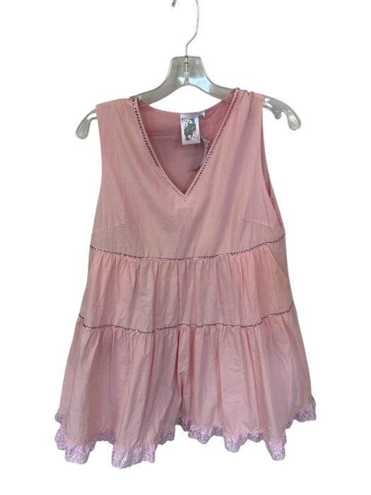 Queen of Sparkles Size S Peach & Red Cotton Blend Sleeveless Rhinestone Dress Peach & Red / S