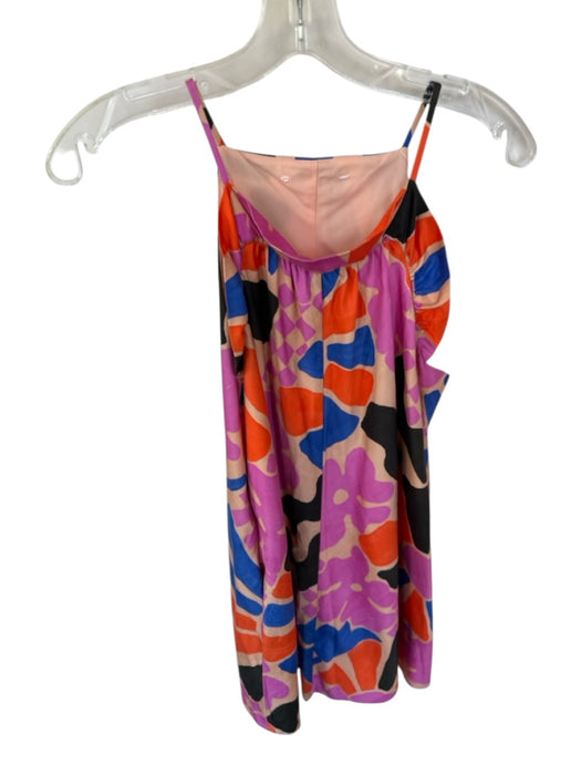 Corey lynn calter Size Est S Orange & Blue Cotton Blend Sleeveless Flowers Dress Orange & Blue / Est S