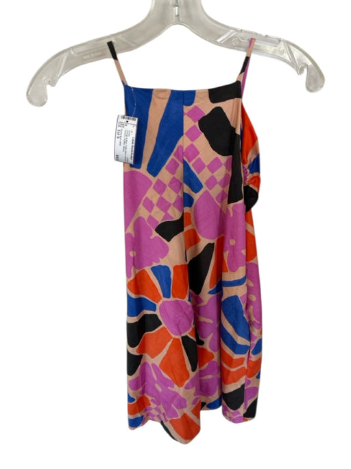 Corey lynn calter Size Est S Orange & Blue Cotton Blend Sleeveless Flowers Dress Orange & Blue / Est S