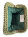 SIIS Green No Fabric Tag Hinge Closure/Opening Weave Soft Clutch Bag Green / Small