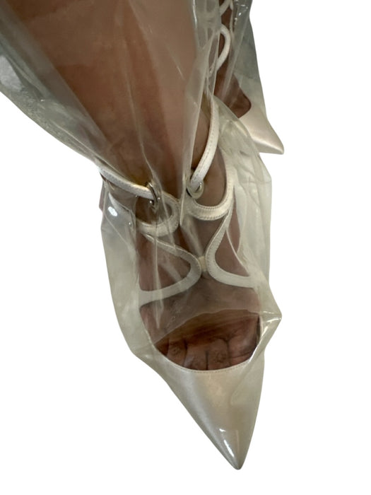 Jimmy Choo x Off-White Shoe Size 39.5 Ivory White Leather & Silk Plastic Pumps Ivory White / 39.5