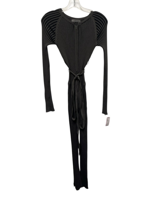 Maniere De Voir Size XS Gray & Black Viscose & Nylon Long Sleeve Ribbed Jumper Gray & Black / XS