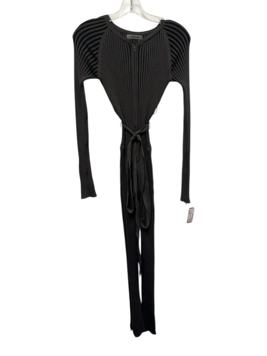 Maniere De Voir Size XS Gray & Black Viscose & Nylon Long Sleeve Ribbed Jumper Gray & Black / XS