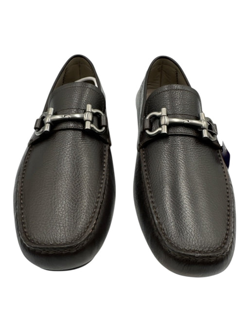 Ferragamo Shoe Size 11.5EE New Brown Leather Pebbled Dress Driver Men's Shoes Brown / 11.5EE