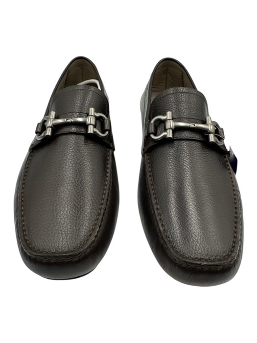 Ferragamo Shoe Size 11.5EE New Brown Leather Pebbled Dress Driver Men's Shoes Brown / 11.5EE