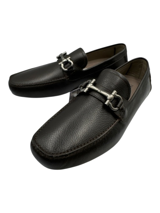 Ferragamo Shoe Size 11.5EE New Brown Leather Pebbled Dress Driver Men's Shoes Brown / 11.5EE